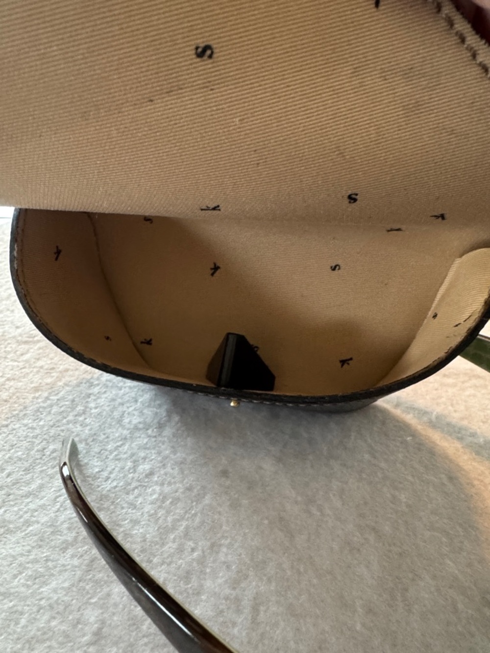 kate spade Brown and Green Oversized Rectangle Sunglasses and Case - Picture 7 of 11